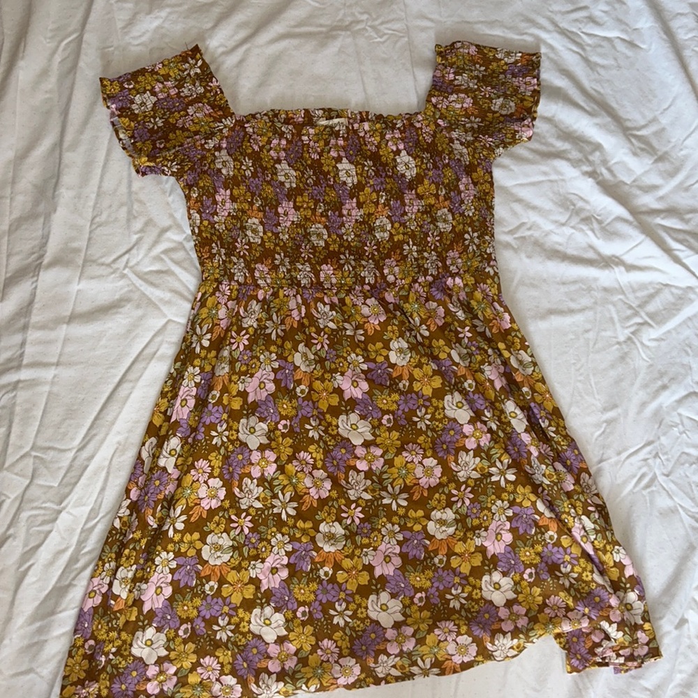Mini dress with flower pattern